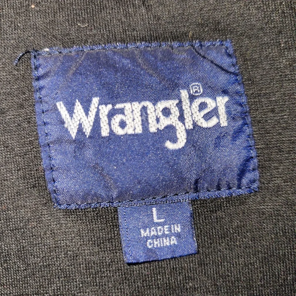 Wrangler 1/4 Zip‎ Pullover Fleece Lined Men's Size Large Check Black Gray